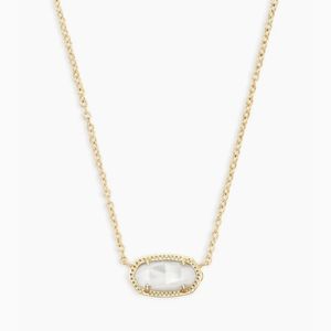 Kendra Scott Necklace Ivory Mother-Of-Pearl Elisa Gold Extended Length Pendant